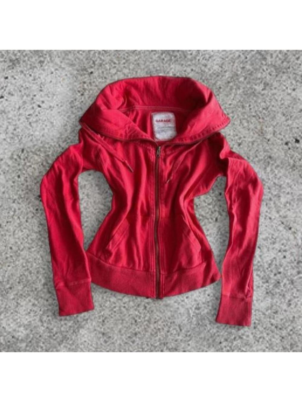 garage coral/red zip up hoodie